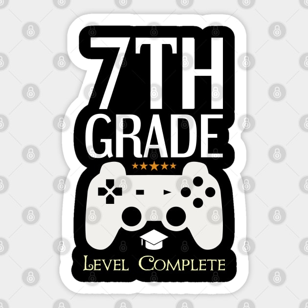 7th Grade Level Complete Video Gamer Birthday Gift Sticker by Tesszero